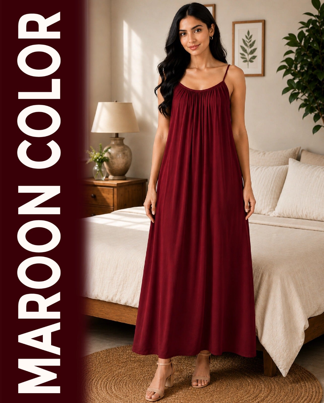 Back Flow Night Suit ( Maroon )