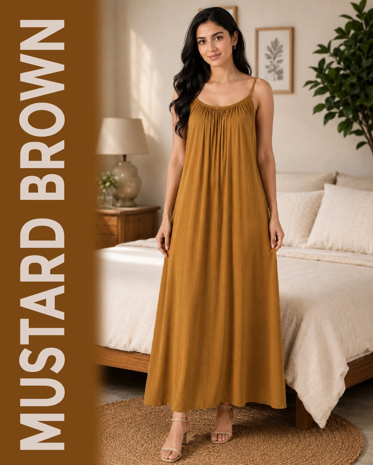 Back Flow Night Suit (Mustard)