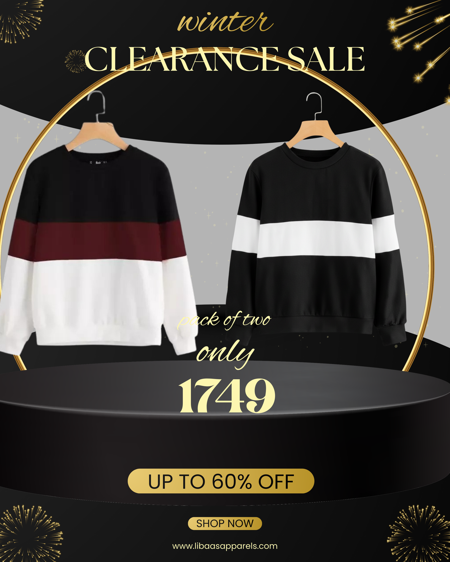 Sweatshirts PACK OF TOW (Zebra and maroon)
