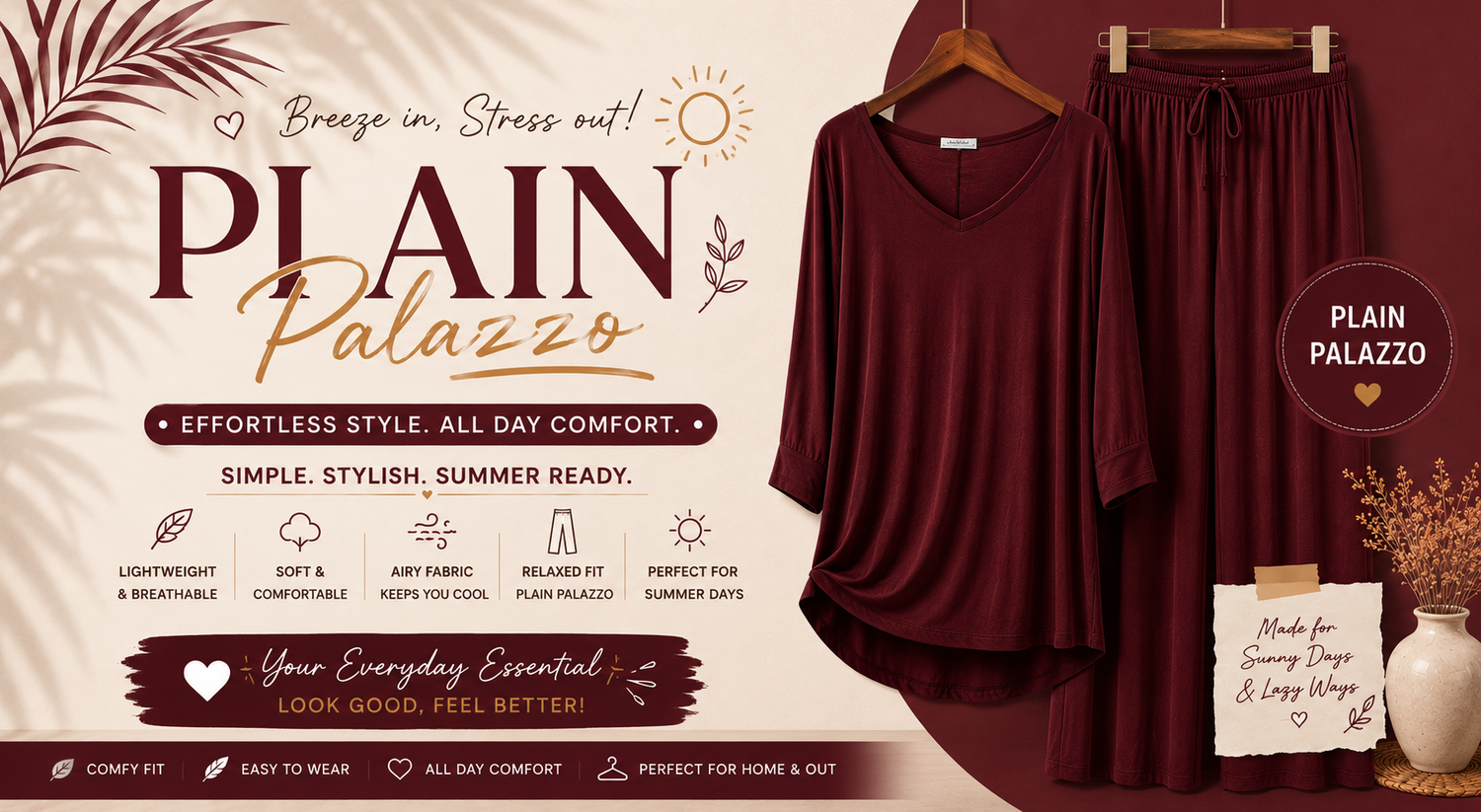 Plain Style Night Suit