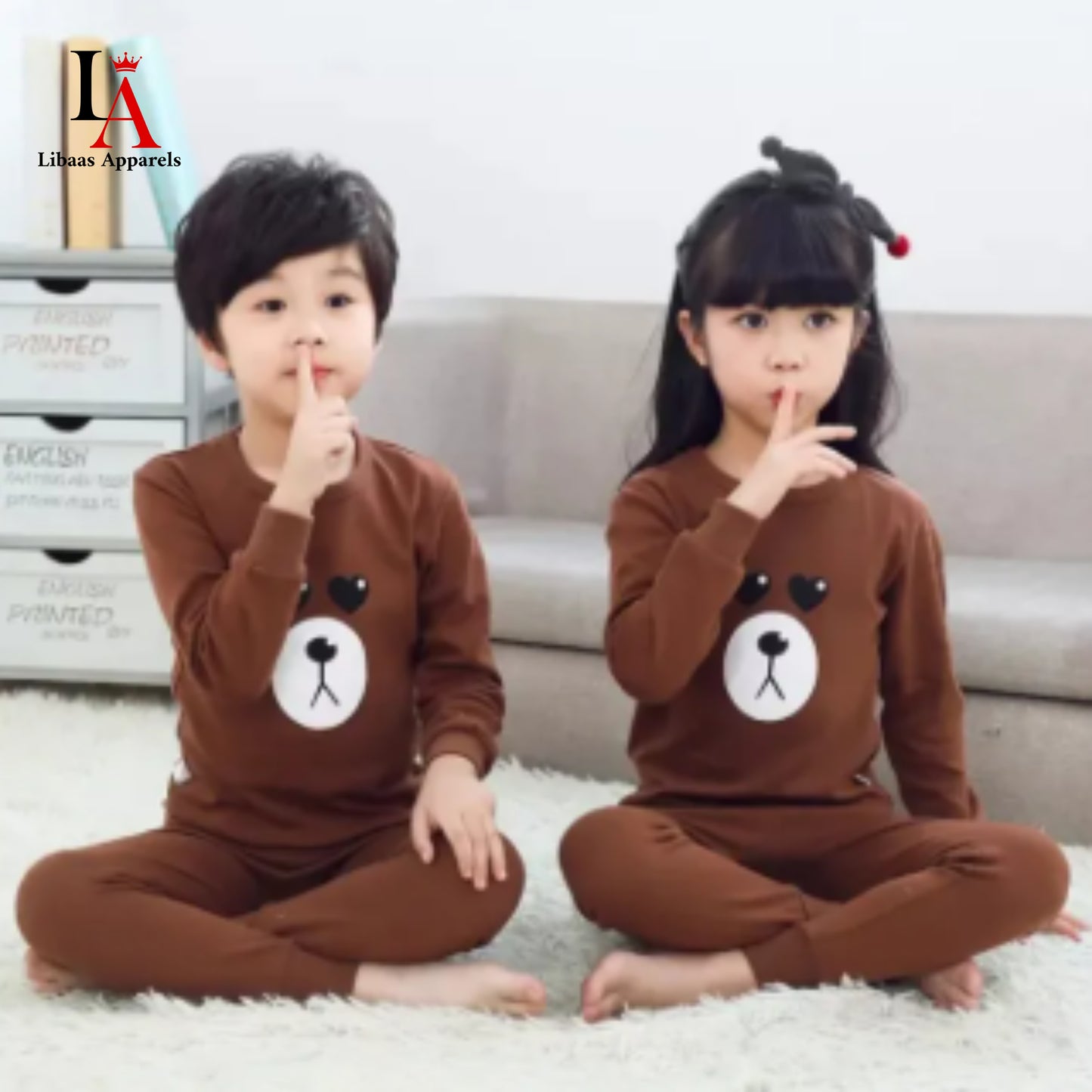 Brown Bear Printed Kids Wear (Each)