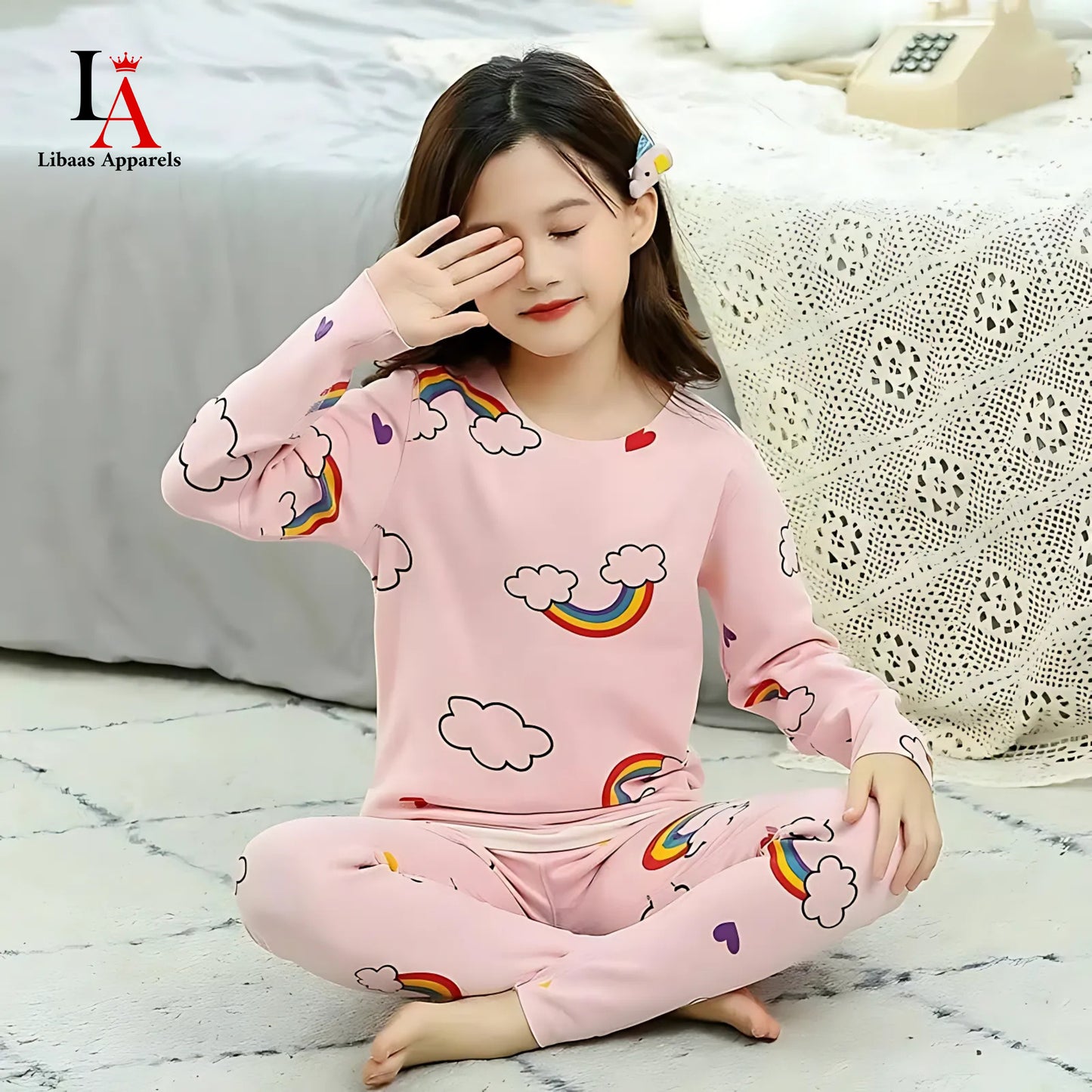 Pink Raimbow Printed Kids Wear (Each)