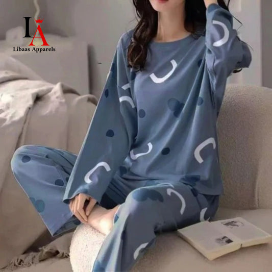 Pattern Printed Woman Night Suit