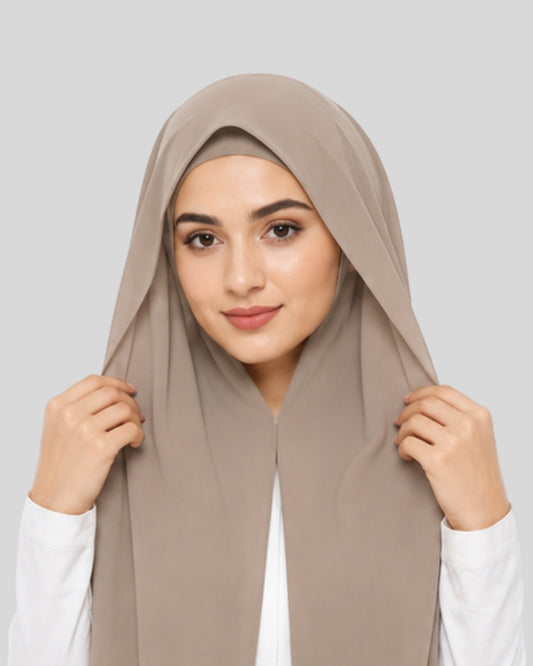 Skin Elegance Modest Chiffon Hijab with Built-in Magnets