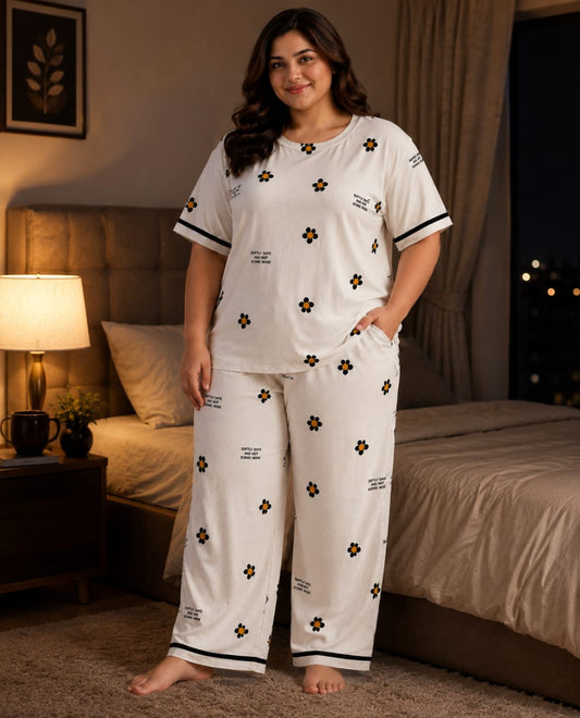 Soft Bloom Printed Night Suit