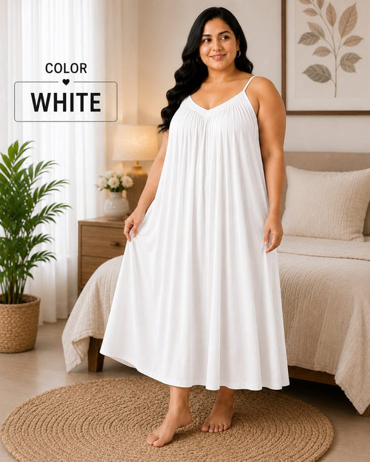 Back Flow Night Suit ( Pearl White )