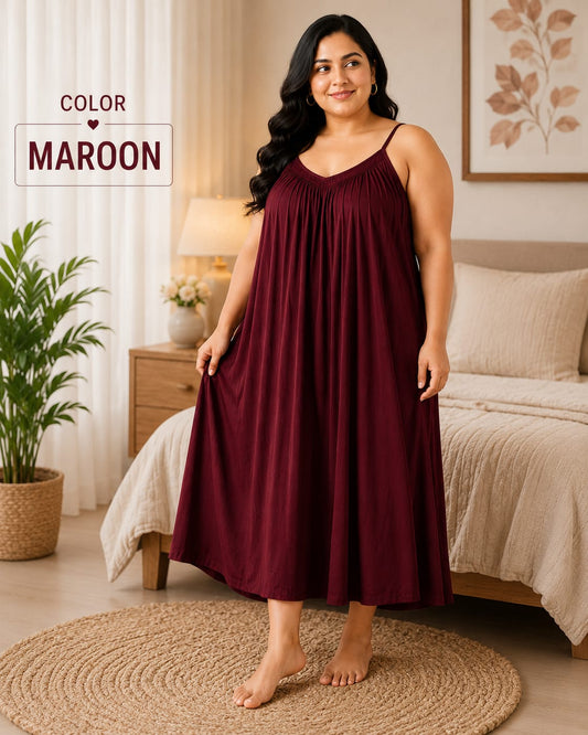 Back Flow Night Suit ( Maroon )