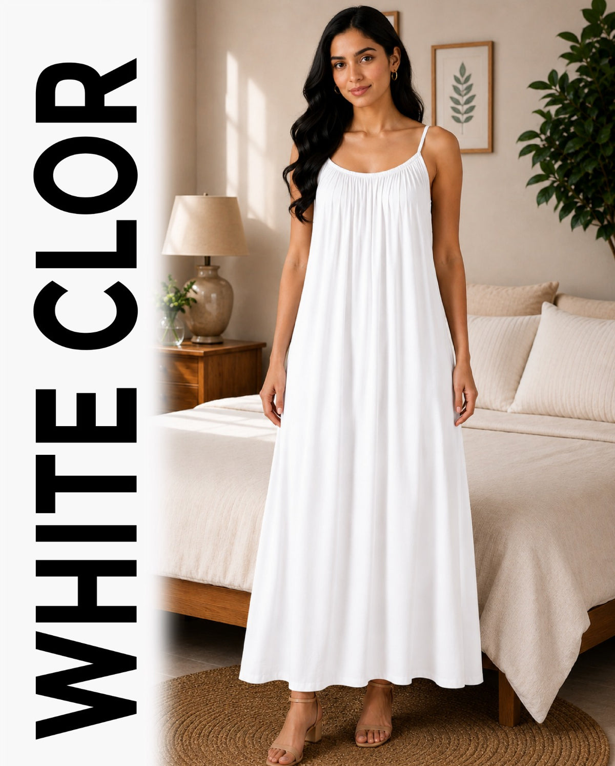 Back Flow Night Suit ( Pearl White )