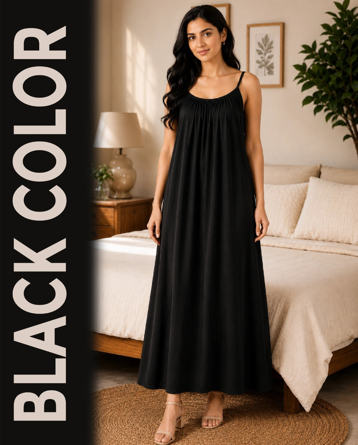 Back Flow Night Suit ( Black )