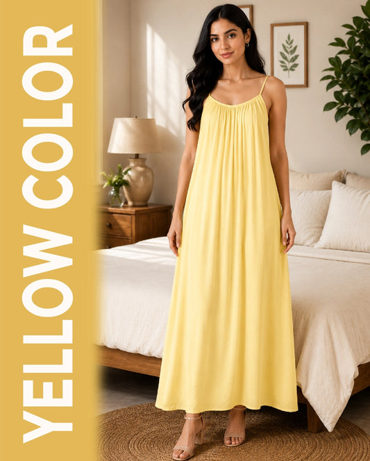 Back Flow Night Suit ( Yellow )